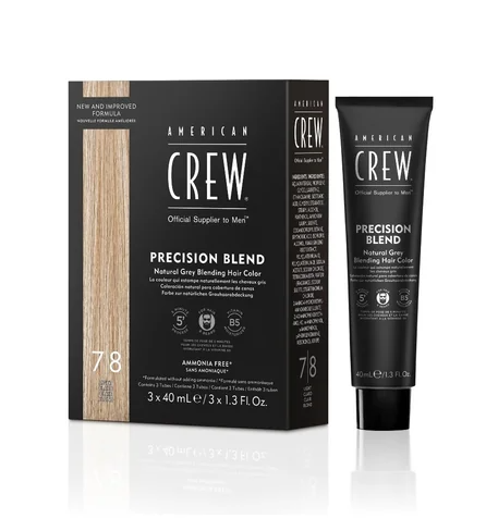 American Crew farby na vlasy a bradu Precision blend Hair Color 7-8, 3x40 ml