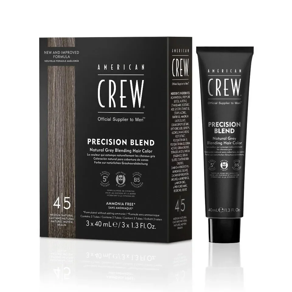 American Crew farby na vlasy a bradu Precision blend Hair Color 4-5, 3x40 ml