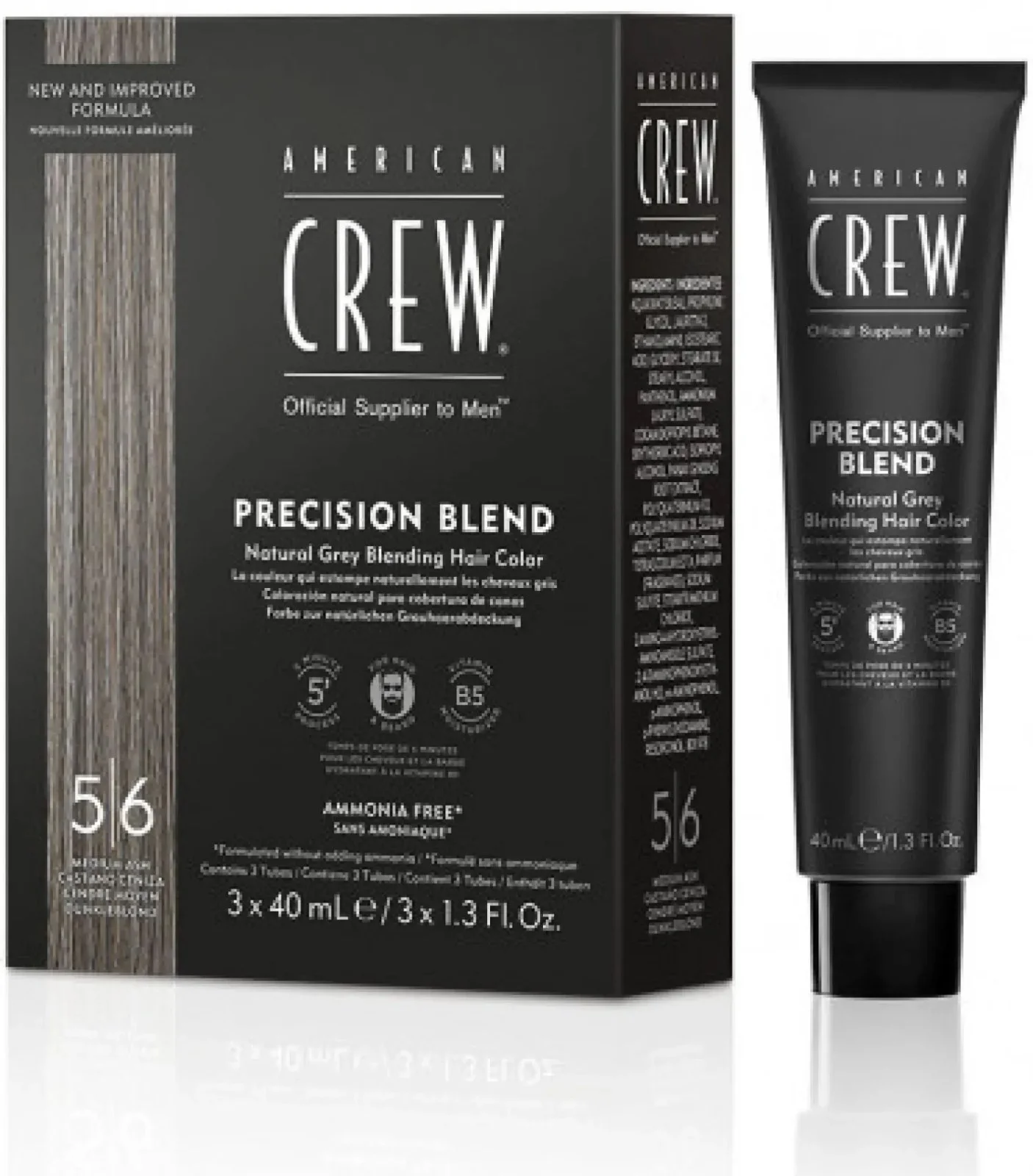 American Crew farby na vlasy a bradu Precision blend Hair Color 5-6, 3x40 ml