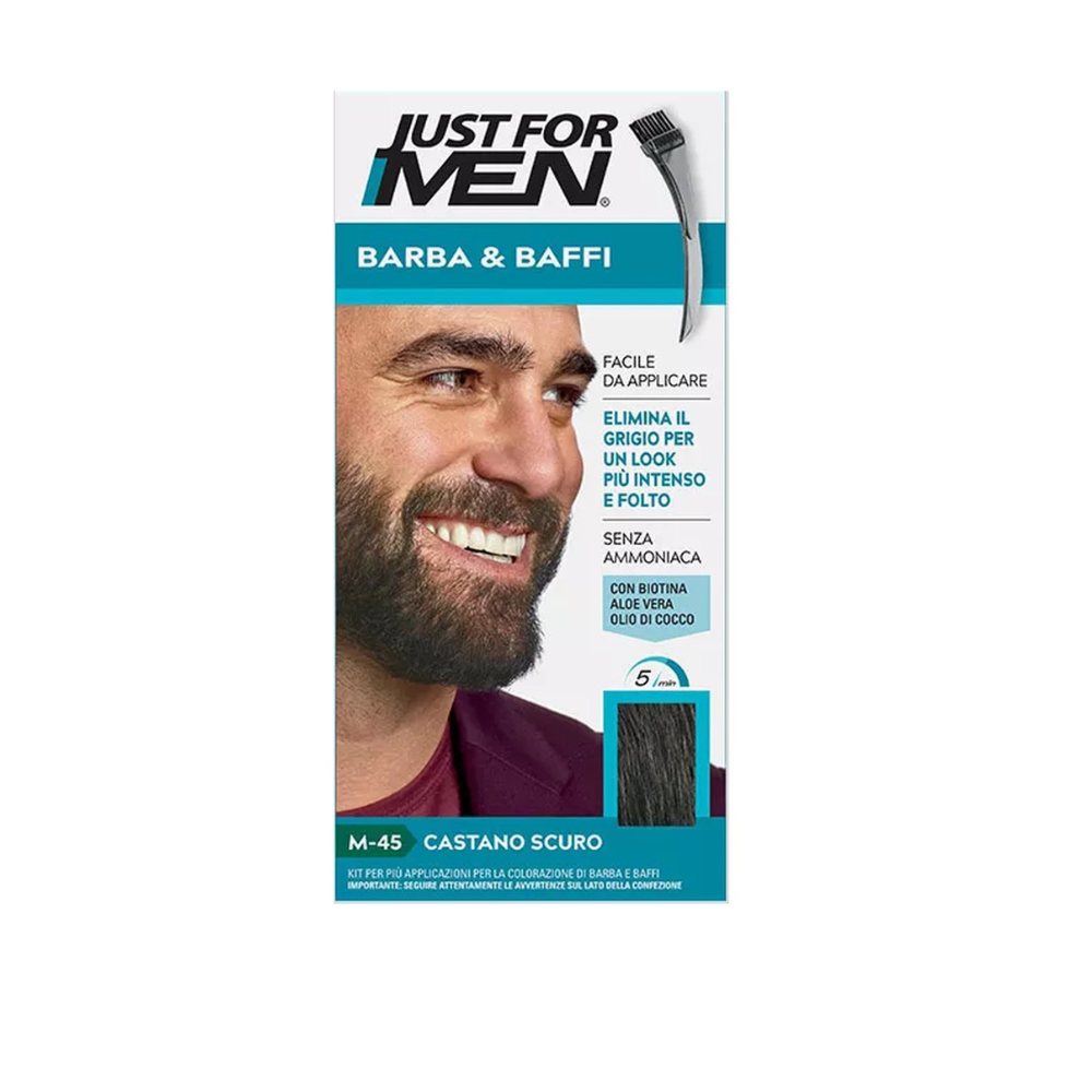 Just For Men farba na bradu a fúzy M45 tmavohnedá – krytie šedín 28g