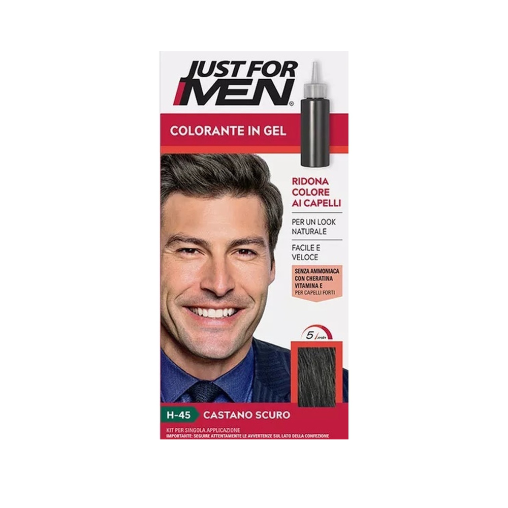 Just For Men H-45 farba na vlasy pre mužov tmavohnedá – krytie šedín