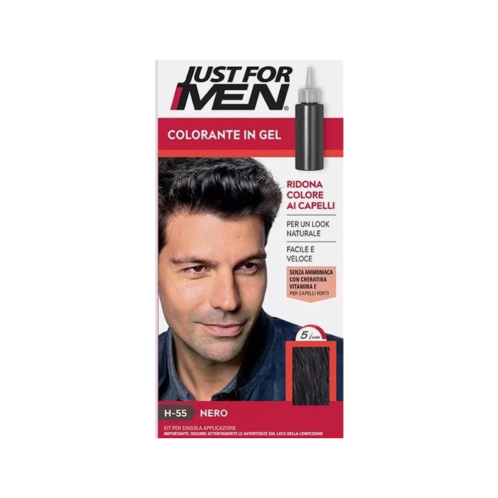 Just For Men H-55 farba na vlasy pre mužov čierna – krytie šedín