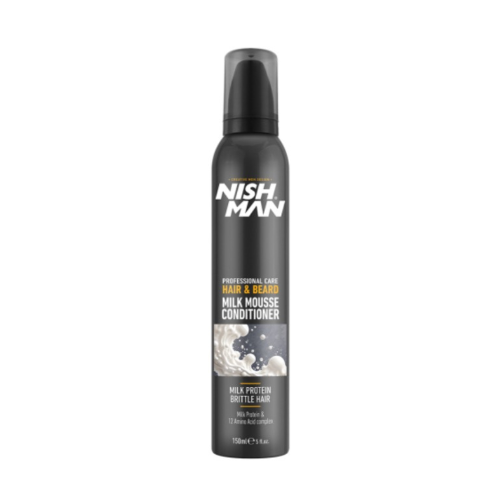 Nishman Mliečny penový kondicionér na bradu a vlasy Milk Mousse, 200 ml