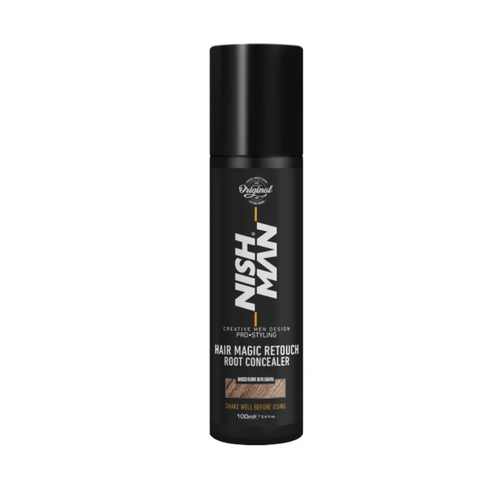 Nishman korektor farby na vlasy Root Concealer Medium Brown 100ml