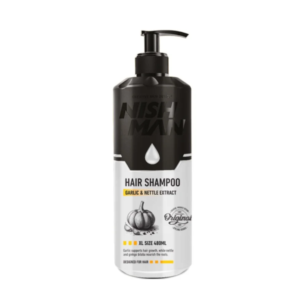Nishman Šampón na vlasy s vôňou cesnaku a žihľavy Hair Shampoo 480 ml
