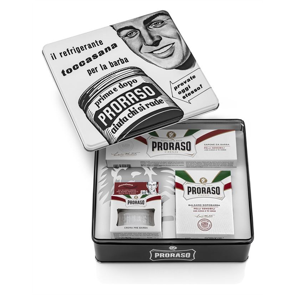 Proraso darčeková sada na holenie Toccasana (krém pred holením, krém na holenie, balzam po holení)